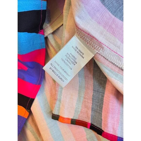 Crosby Bissy Dress | “Funky Town” | Sz S | Tiered Puff-Sleeve V-Neck Mini NWT - Picture 14 of 15